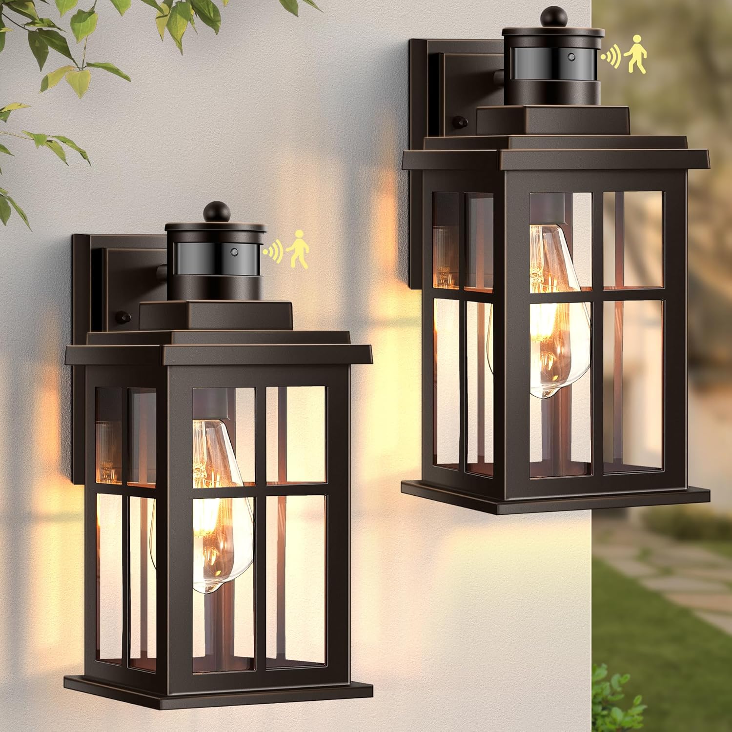 Motion Sensor Light - Oil Rubbed Bronze Porch Light 2-Pack