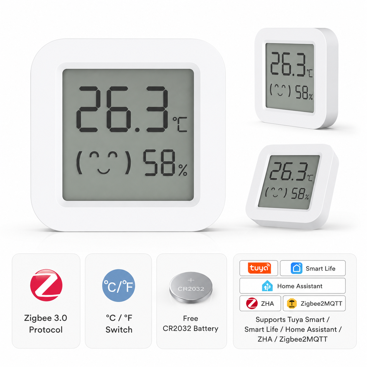 Smart Home Yandex - Zigbee2MQTT Tuya Temperature Humidity Sensor Thermometer