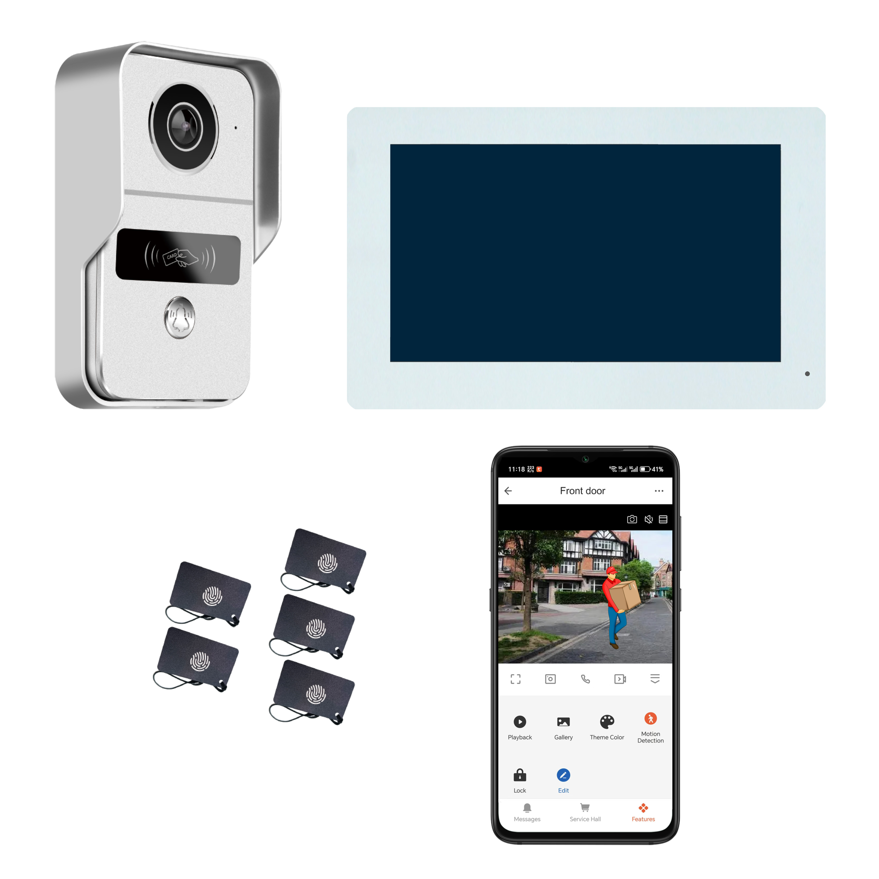 7Inch IPS Screen 2MP  Tuya APP - Wifi Doorbell Camera のレビューと価格