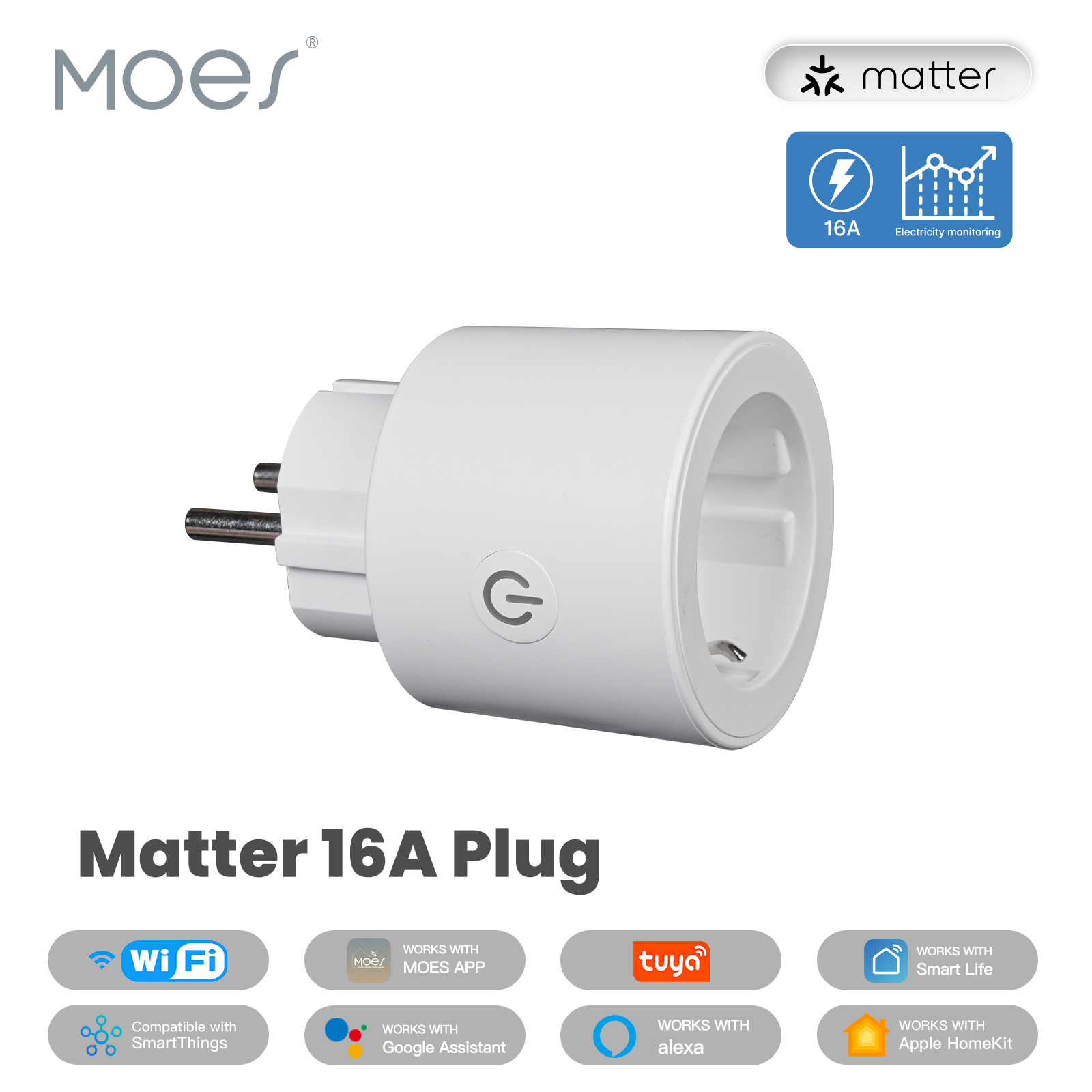 MOES Smart EU/US/UK Plug Matte - Smart Home Apple のレビューと価格
