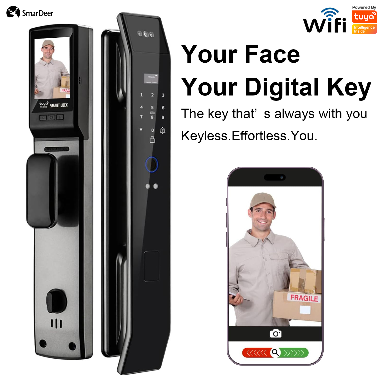 SmaerDeer Smart lock with Came - Wifi Doorbell Camera のレビューと価格