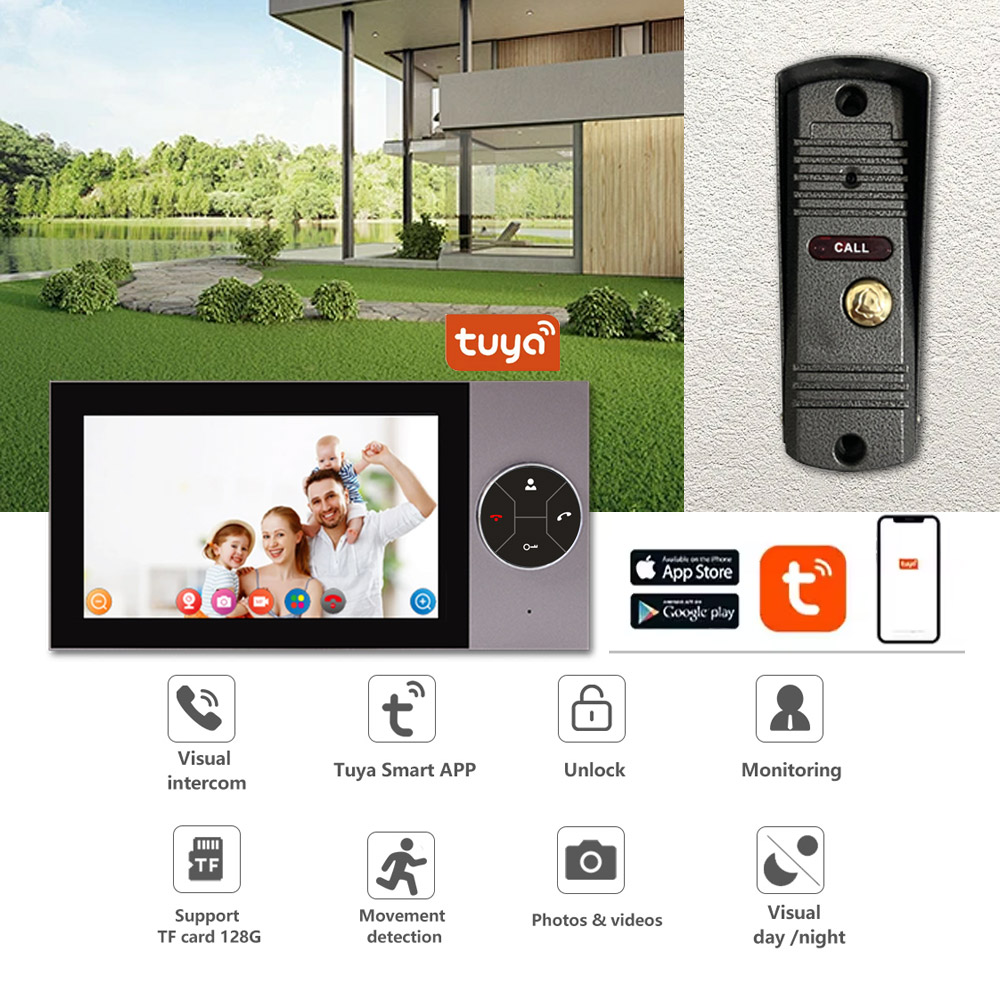 7Inch IPS Screen 2MP 1080P Tuy - Wifi Doorbell Camera のレビューと価格