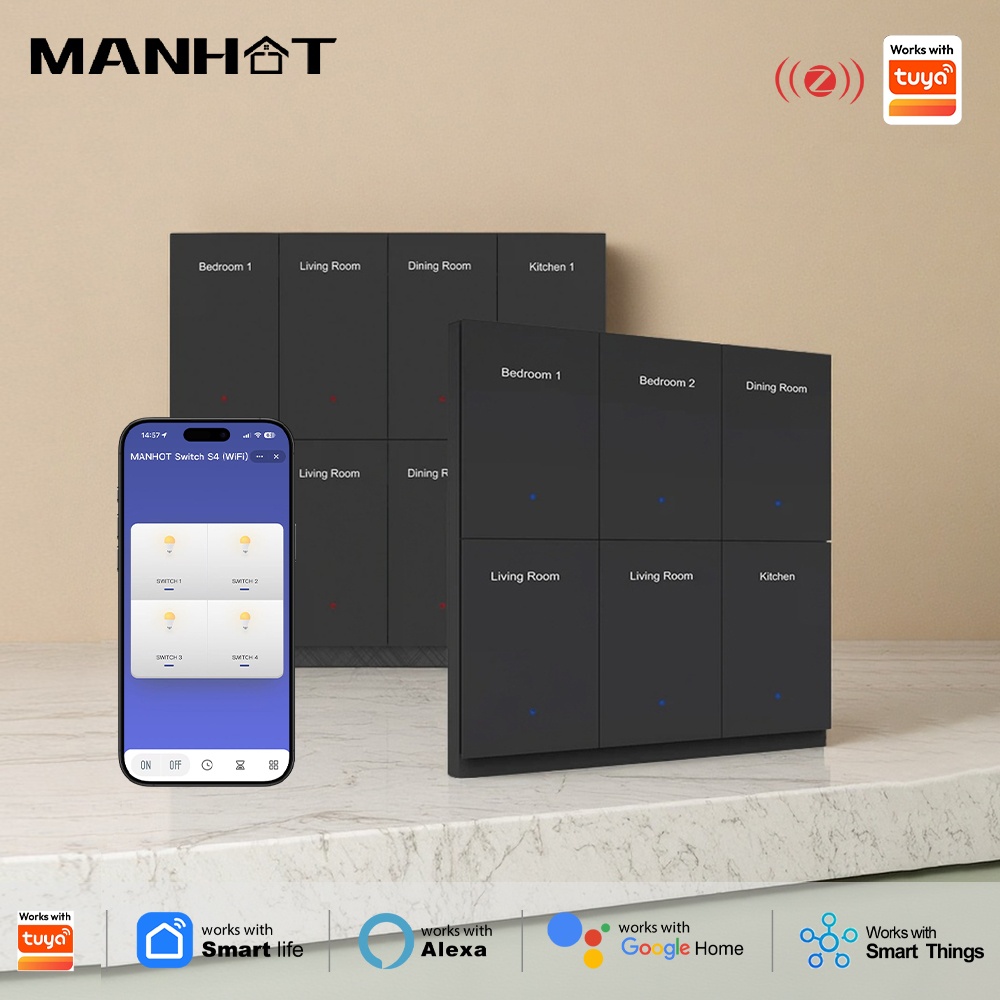 Manhot DIY Name Switch Zigbee  - Smart Home Button のレビューと価格