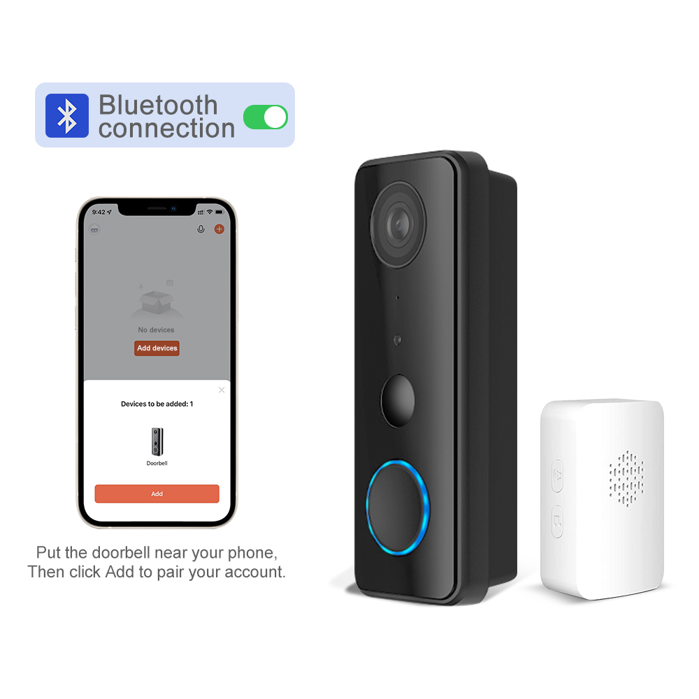 2MP 1080P Tuya APP Bluetooth   - Wifi Doorbell Camera のレビューと価格