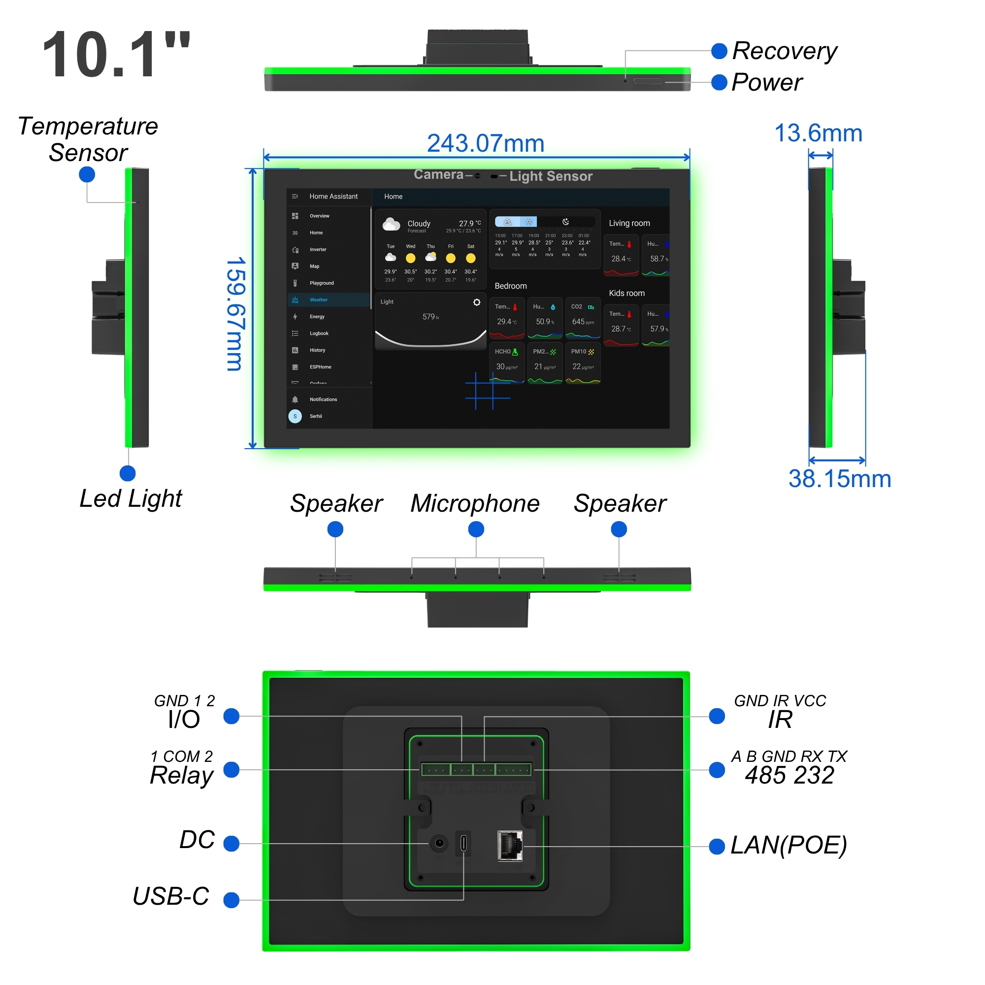 LED Light Smart Home Control P - Smart Home Touchscreen Control Panel のレビューと価格