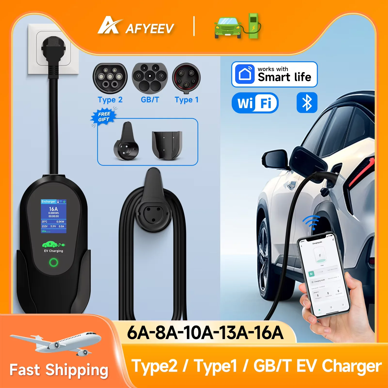AFYEEV 3600W Portable Type 2 I - Wifi Smart Plug のレビューと価格