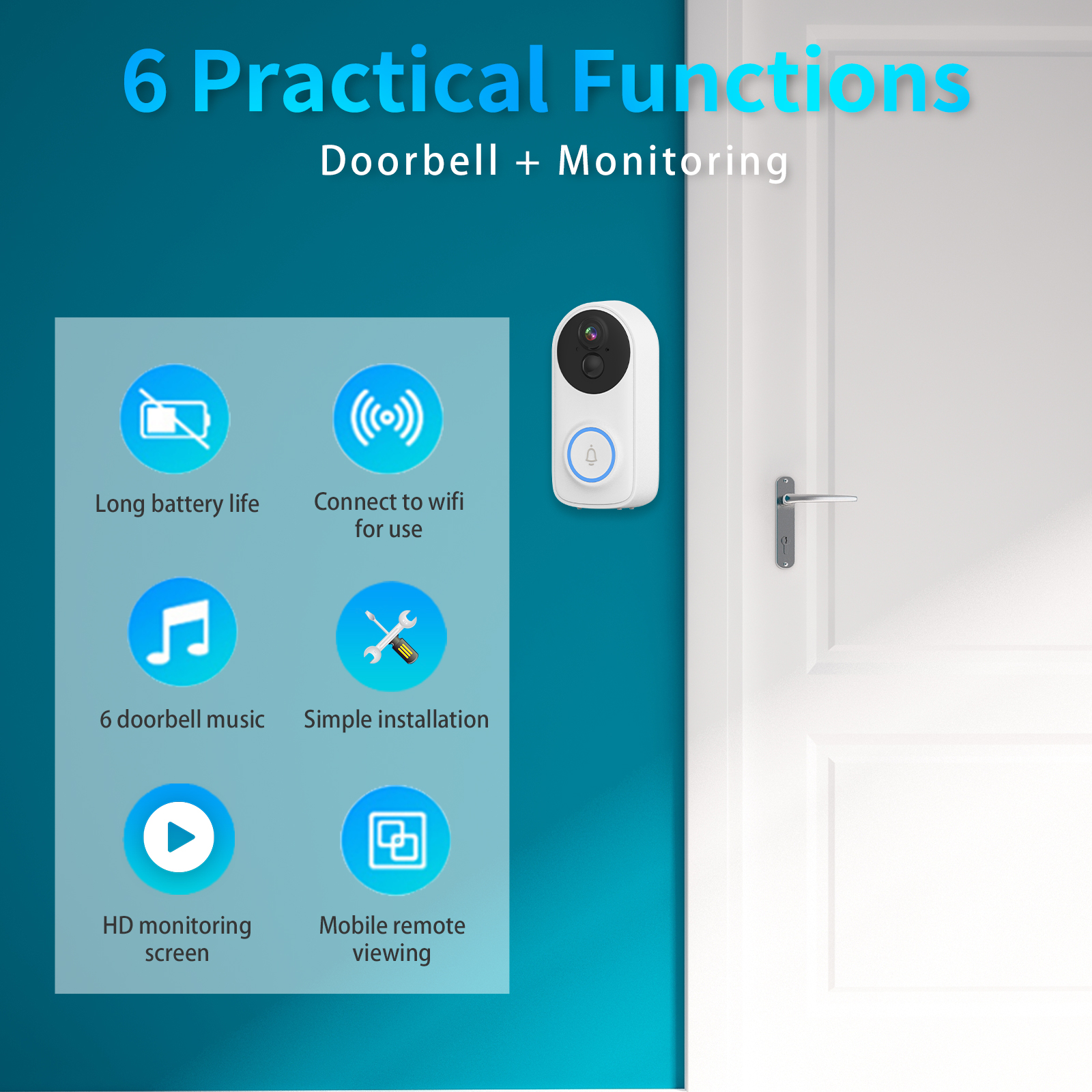 3MP 1296P iCsee APP Wireless W - Wifi Doorbell Camera のレビューと価格