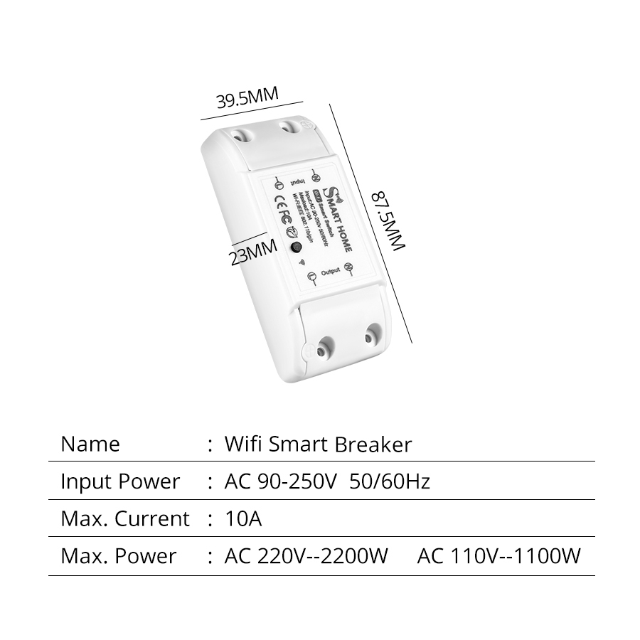 Tuya Smart WiFi Switch 10A Min - Smart Home Button のレビューと価格