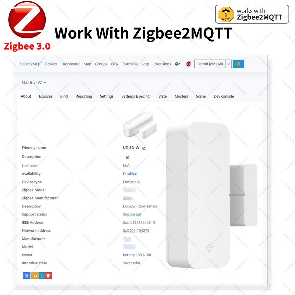 Zigbee 3.0 Door Window Sensor  - Smart Home Yandex のレビューと価格