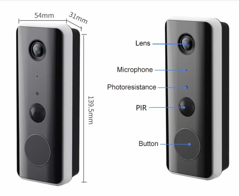 2MP1080P Tuya APP Low Comsunpt - Wifi Doorbell Camera のレビューと価格