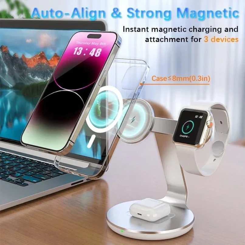 3 in 1 Wireless Charger Stand  - Smart Home Apple のレビューと価格