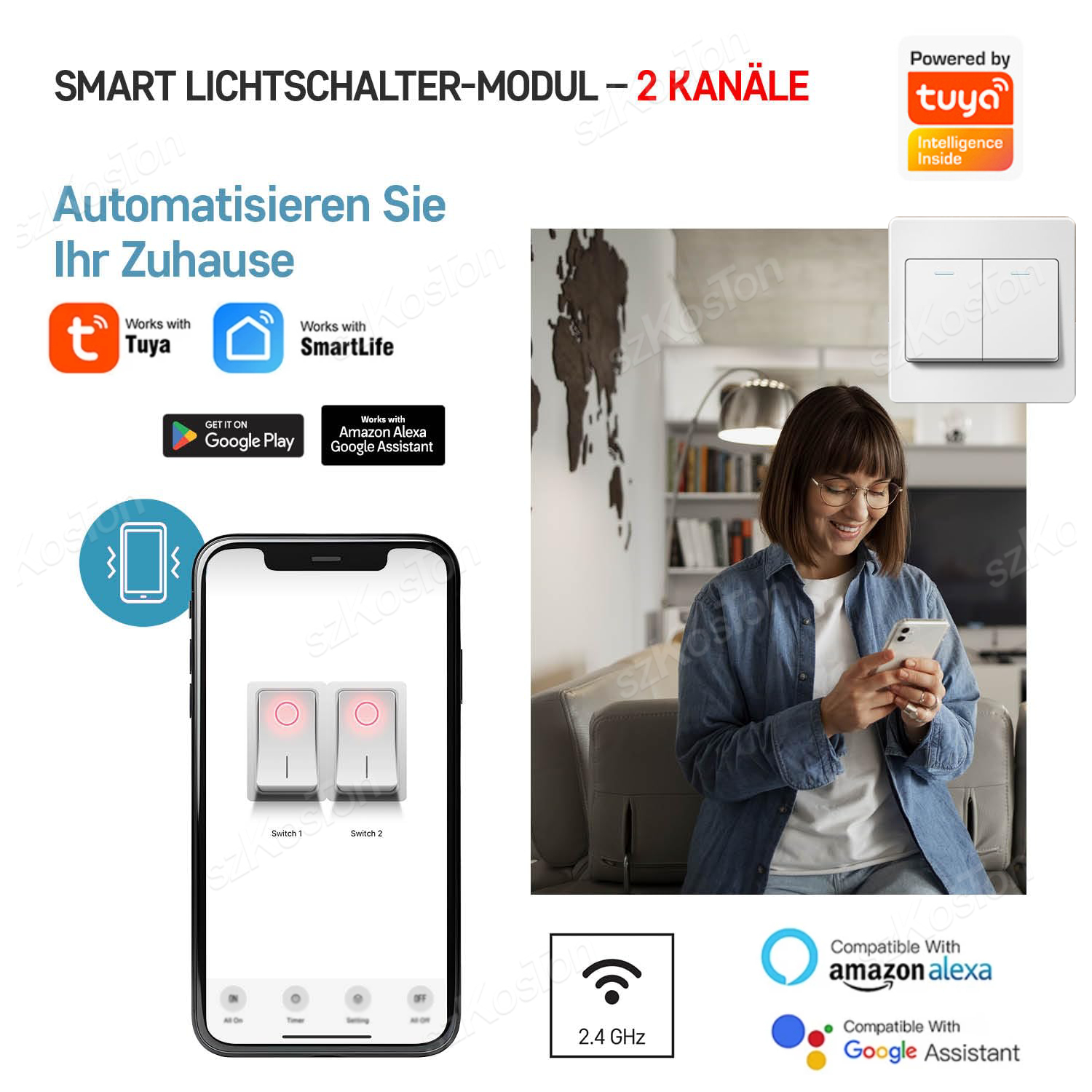 16A Tuya WiFi Smart Switch Mod - Smart Home Button のレビューと価格