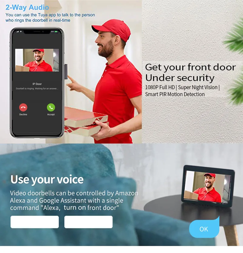 Door Intercom Doorbell, 10.1 I - Wifi Doorbell Camera のレビューと価格