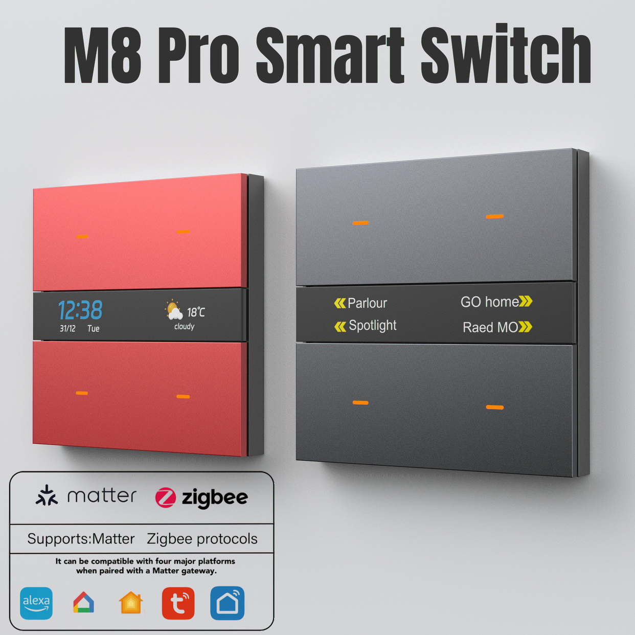 M8Pro Tuya Smart Switch & Zigb - Smart Home Key のレビューと価格