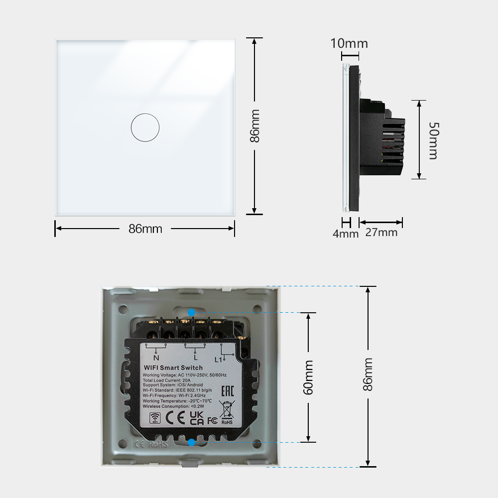 TAWOIA Wifi Smart Switch Boile - Smart Home Touchscreen Control Panel のレビューと価格