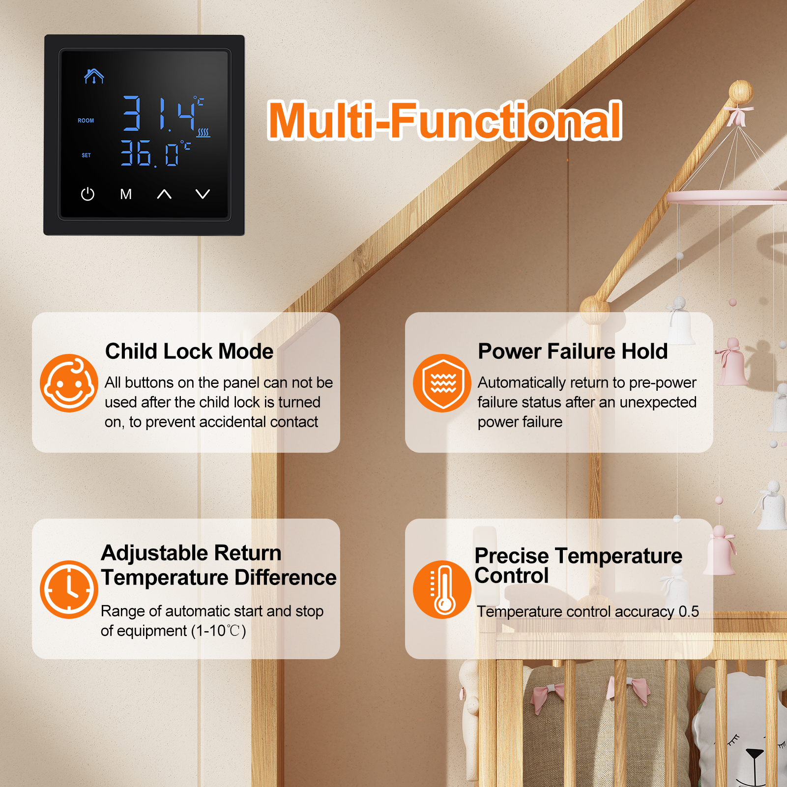 Smart Thermostat 16A Floor Hea - Wifi Thermostat のレビューと価格