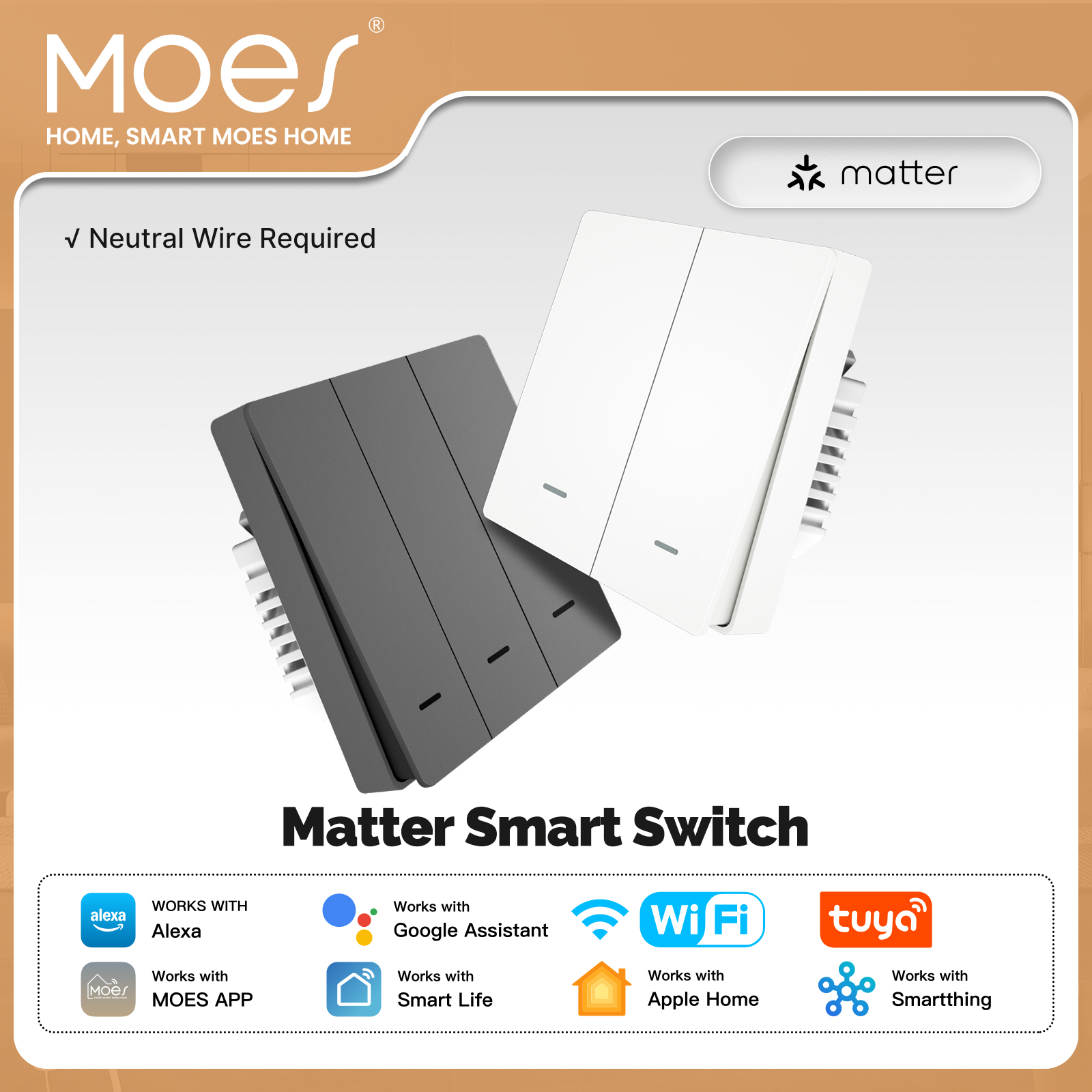 MOES Matter Tuya WiFi Smart Li - Smart Home Button のレビューと価格