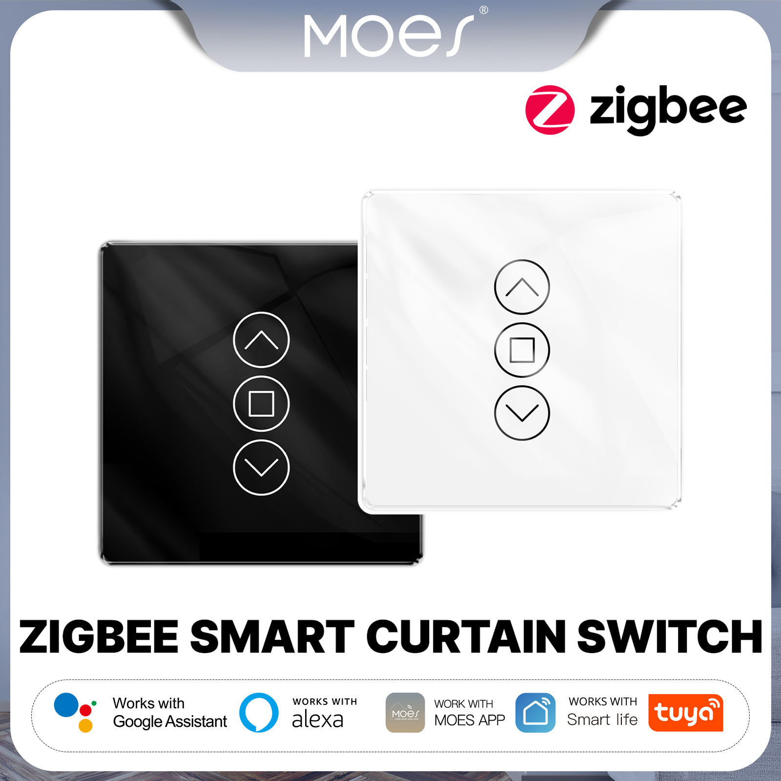 MOES Tuya ZigBee Smart Curtain - Smart Home Touchscreen Control Panel のレビューと価格