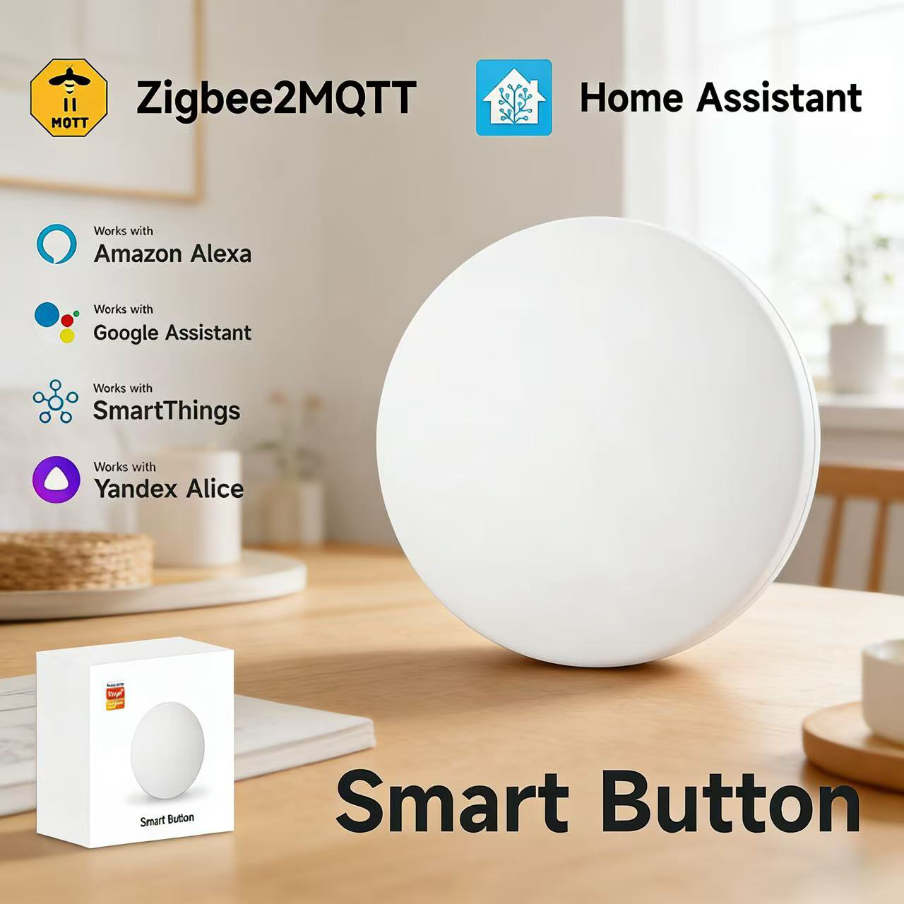 Zigbee3.0 2MQTT Smart Button S - Smart Home Keyestudio のレビューと価格