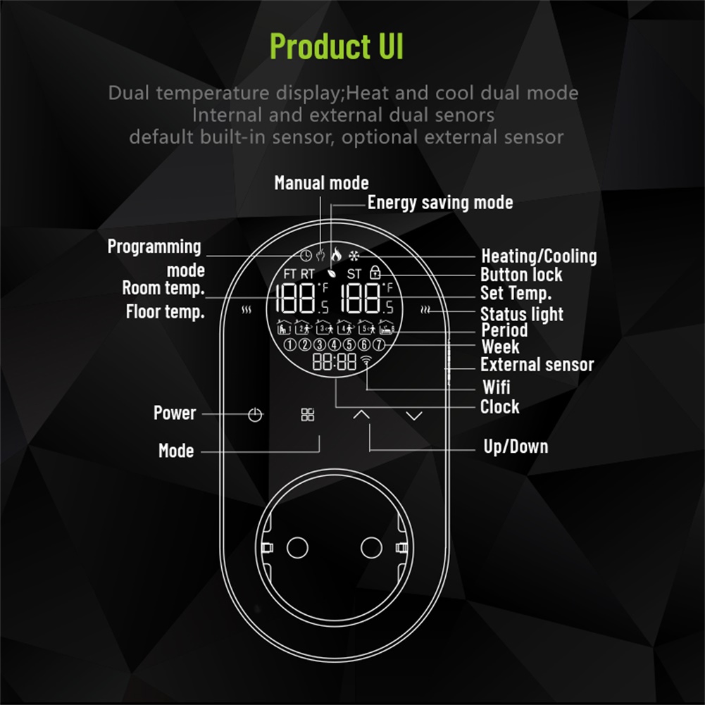 New Dual Sensor Thermostat WIF - Wifi Thermostat のレビューと価格