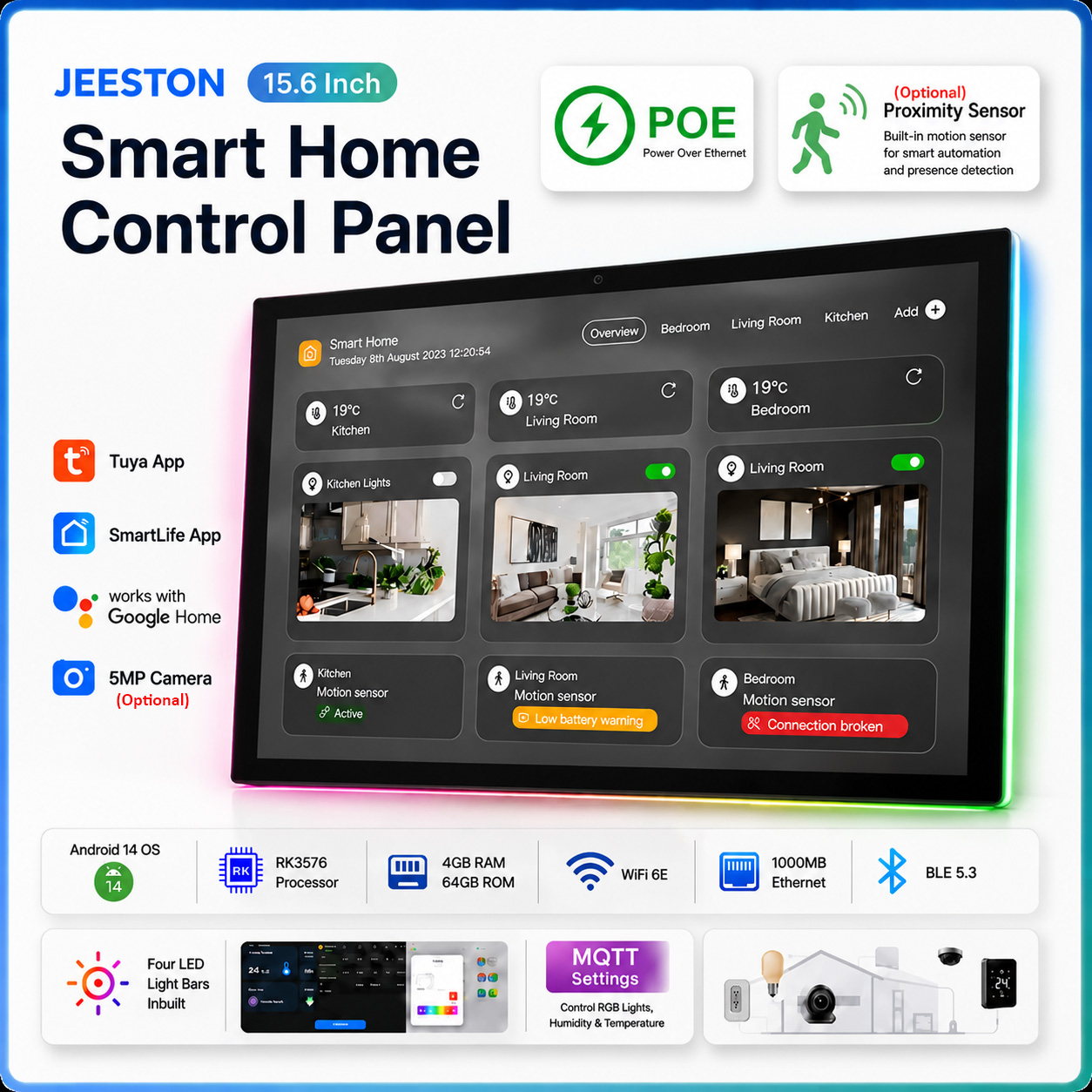 Inwall 15.6 Inch Smart Home Co - Smart Home Touchscreen Control Panel のレビューと価格